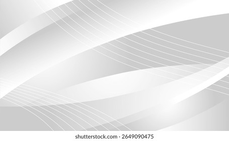 Abstrakter weißer und grauer Hintergrund mit dynamischen Wellen