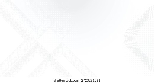 Abstractas fondo blanco y gris con elegante arte de línea geométrica y patrones de puntos de semitono, con una estética minimalista moderna para Anuncios corporativos profesionales