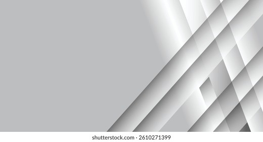 Abstract white grey background with geometric gradient is also suitable for social media, websites, banners and posters. Abstract white vector background with stripes. White abstract background