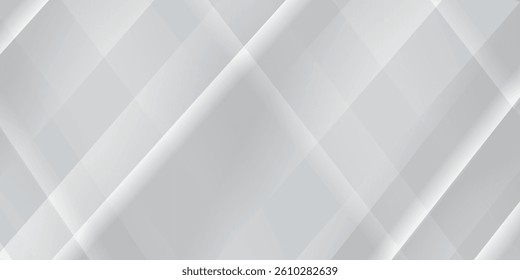 Abstract white grey background with geometric gradient is also suitable for social media, websites, banners and posters. Abstract white vector background with stripes. White abstract background