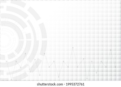 Abstract White and grey background with redial circle. Medical Technology with blank space for presentation. Science data with space.