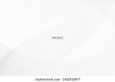 Abstract White and Grey Background with Smooth Lines. 