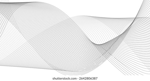 Abstract white and grey background with technology business wave lines. Abstract background with a wave curve lines. Frequency sound wave line and technology concept background.	