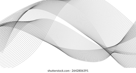 Abstract white and grey background with technology business wave lines. Abstract background with a wave curve lines. Frequency sound wave line and technology concept background.	