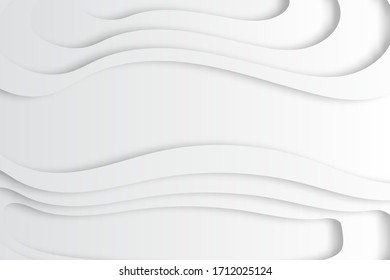 Abstract white and grey background with wavy pattern and drop shadow. Background for presentation template or backdrop design.