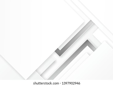 Abstract white grey color background, vector illustration. Paper cut designed for backdrop, cover, wallpaper,template.