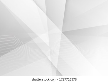 Abstract white and grey color lines background. Pattern geometric style. Space for text. Texture with light and shadow. Digital technology wallpaper used in the corporate. Vector illustration.