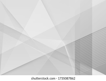 Abstract white and grey color lines background. Pattern geometric style. Space for text. Texture with light and shadow. Digital technology wallpaper used in the corporate. Vector illustration.