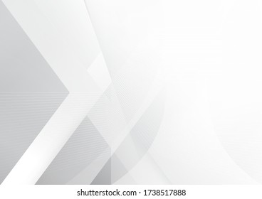 Abstract white and grey color lines background. Pattern geometric style. Space for text. Texture with light and shadow. Digital technology wallpaper used in the corporate. Vector illustration.