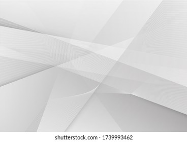 Abstract white and grey color lines background. Pattern geometric style. Space for text. Texture with light and shadow. Digital technology wallpaper used in the corporate. Vector illustration.