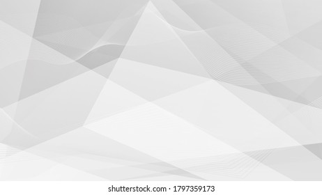Resumen del fondo de las líneas de color blanco y gris. Estilo geométrico del patrón. Espacio para texto. Textura con luz y sombra. Fondo de pantalla de tecnología digital utilizado en la empresa. Ilustración vectorial.