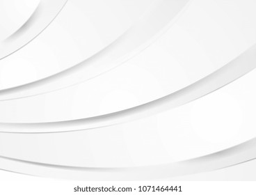 Resumen de ondas corporativas blancas y grises vector fondo moderno