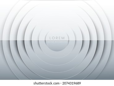 Abstract white and grey curve circle layer overlapping background.  Sound wave. You can use for ad, poster, template, business presentation. Vector illustration