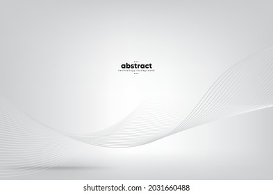 Abstract white and grey flow line digital technology, smooth particle wave, big data techno, design concept background and wallpaper, vector eps
