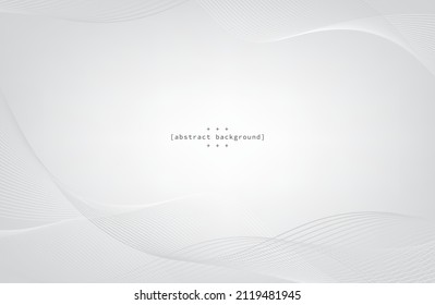 abstract white and grey flow line with plain color background can be use for invited card website template product advertisement for technology company Vector eps