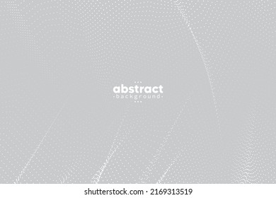 Abstract white and grey flow line digital technology, smooth particle wave, big data techno, design concept background and wallpaper, vector eps
