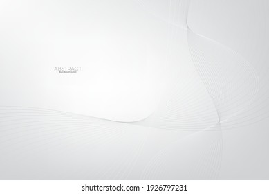 Resumen de tecnología digital de línea de flujo en blanco y gris, onda de partículas lisas, fondo de fondo de concepto de diseño tecnológico de grandes datos, eps vectoriales
