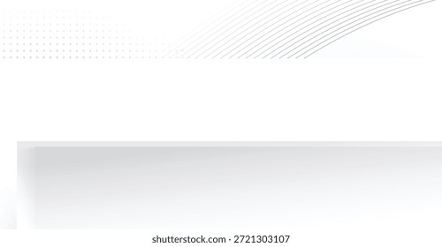 Abstrakte weiße und graue fließende Linien und subtile gepunktete Muster schaffen einen sauberen und modernen Hintergrund, ideal für Grafikdesign-Projekte, Präsentationen oder digitale Kunst mit einer minimalistischen und