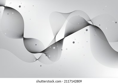 abstract white and grey flown behind background , use for technology company presentation and product advetising Vector Eps