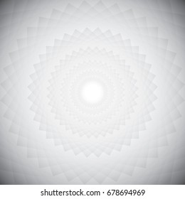 abstract white and grey futuristic geometric technology spiral vector illustration background