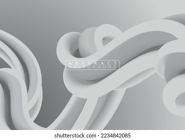 Abstract White and grey geometric background. Modern background design. Liquid color. Fluid shapes composition. Fit for presentation design. website, basis for banners, wallpapers, brochure, posters