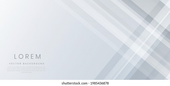 Abstract white and grey geometric diagonal overlay layer background. You can use for ad, poster, template, business presentation. Vector illustration