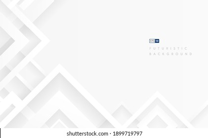 Abstract white and grey geometric overlap on background with copy space. Modern and minimal triangle pattern design. Vector illustration.