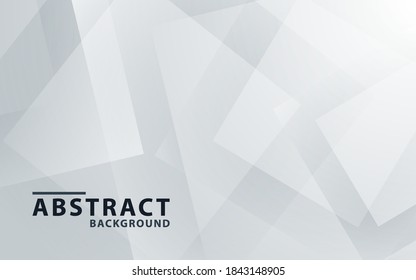 Abstract white and grey geometric shapes on light silver background modern design. Overlapping background vector illustration.