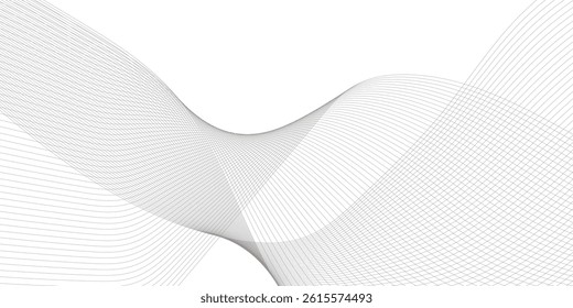 Abstract white and grey geometric smoky blend liens background. Gray and white abstract technology wavy curve lines background. Vector illustration.