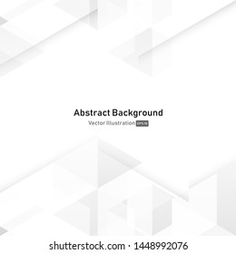 Abstract white and grey geometric technology design background.