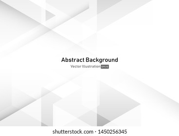 Abstract white and grey geometric technology design background.