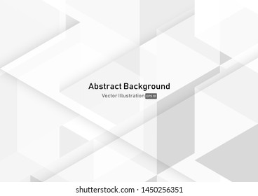 Abstract white and grey geometric technology design background.