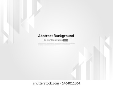 Abstract white and grey geometric technology design background.