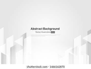 Abstract white and grey geometric technology design background.