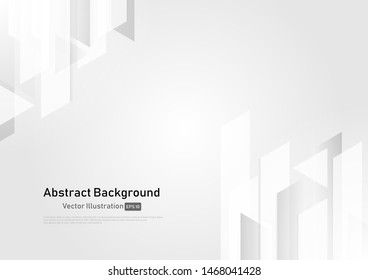 Abstract white and grey geometric technology design background.