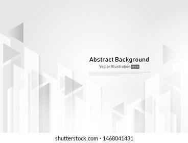 Abstract white and grey geometric technology design background.