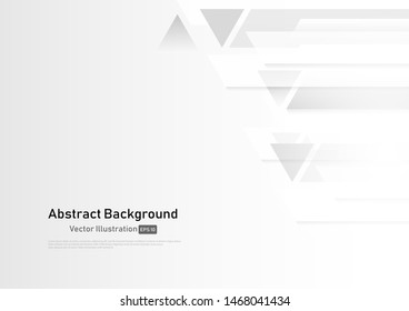 Abstract white and grey geometric technology design background.