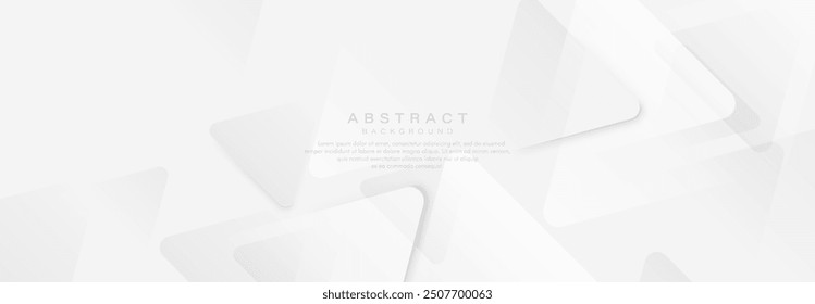 Abstract white and grey geometric triangle diagonal geometric lines background. Minimal clean modern banner. illustration Vector