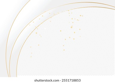 Abstract white grey gold curve line luxury premium background vector illustration.