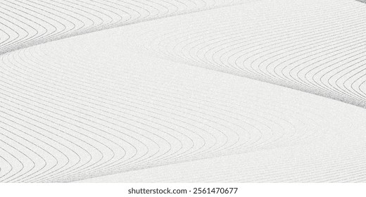 Abstract white and grey gradient circle background with halftone dots decoration.