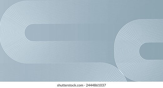 Abstract white and grey gradient geometric background. Modern shiny white diagonal rounded lines pattern. Minimal geometric. Futuristic concept. Horizontal banner. Vector Illustration. eps 10.