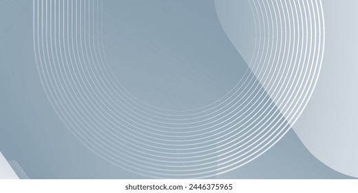 Abstractas fondo geométrico degradado blanco y gris. Diseño moderno de líneas redondeadas diagonales blancas brillantes. Mínimo geométrico. Concepto futurista. Plantilla Horizontal del Anuncio. fondo gris Vector