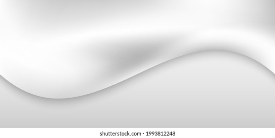Abstrakter, weißer und grauer Farbverlauf-Hintergrund mit glatter Wellenform. Vektorgrafik