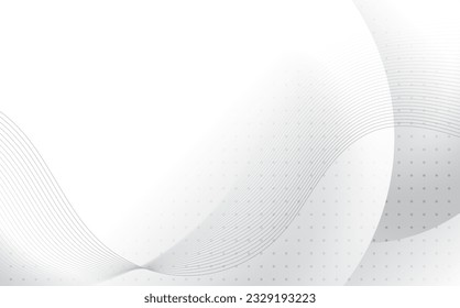 Abstract white and grey gradient template design with circle halftone decorative artwork. Overlapping with simple style of presentation background. vector