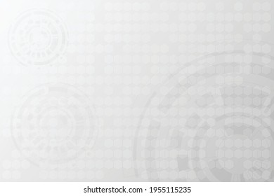 Abstract White grey hexagon background with mechanic redial. Electric board surface with mechanic circle on background. Modern Template for create information.
