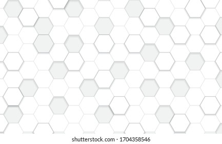 Abstract white grey hexagon pattern design modern futuristic technology style background texture vector illustration.