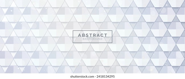 Resumen de diseño de fondo de patrón de forma hexagonal gris blanco con ilustración de vector de sombra negra de malla