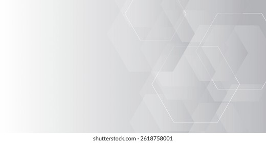 Abstract white and grey hexagons background. Vector illustration eps10