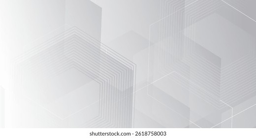 Abstract white and grey hexagons background. Vector illustration eps10