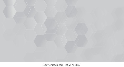 Fundo abstrato de hexágonos brancos e cinzentos. Ilustração vetorial
